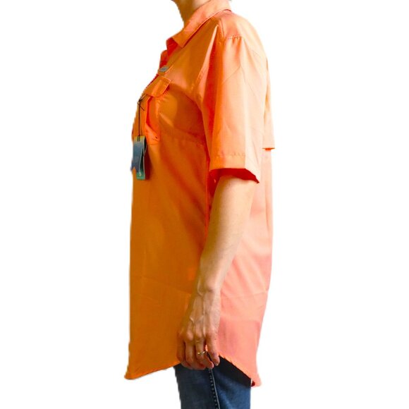 Ocean Coast Blouse Size S Coral Top Moisture Wicking UV Protection Fishing NWT - Picture 4 of 10